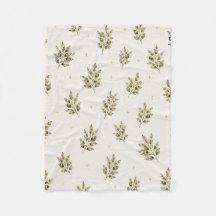 Olive Branch Botanical Throw Blanket