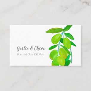 Olive Branch Botanical Tree Green Business Card