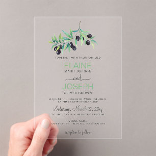 Olive Branch Botanical wedding invitations
