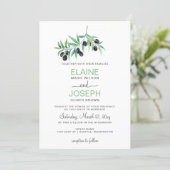 Olive Branch Botanical wedding invitations (Standing Front)