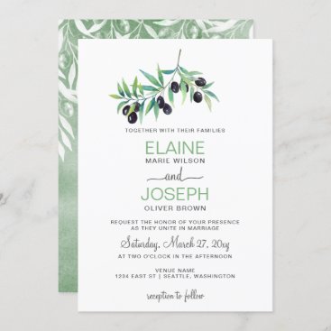 Olive Branch Botanical wedding invitations