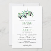 Olive Branch Botanical wedding invitations (Front)