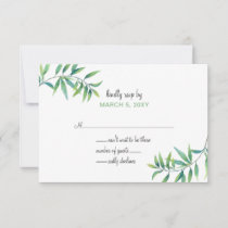 Olive Branch Botanical wedding invitations rsvp