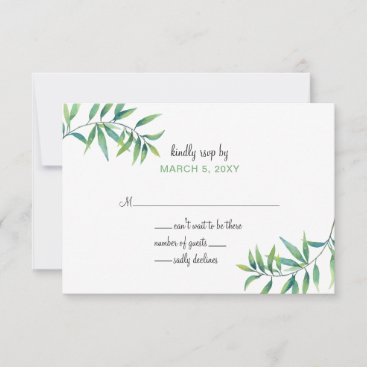 Olive Branch Botanical wedding invitations rsvp