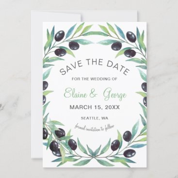 Olive Branch Botanical wedding save the date cards