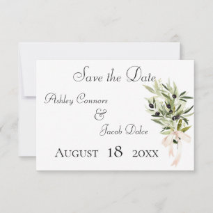 Olive Branch Bouquets Wedding Save The Date