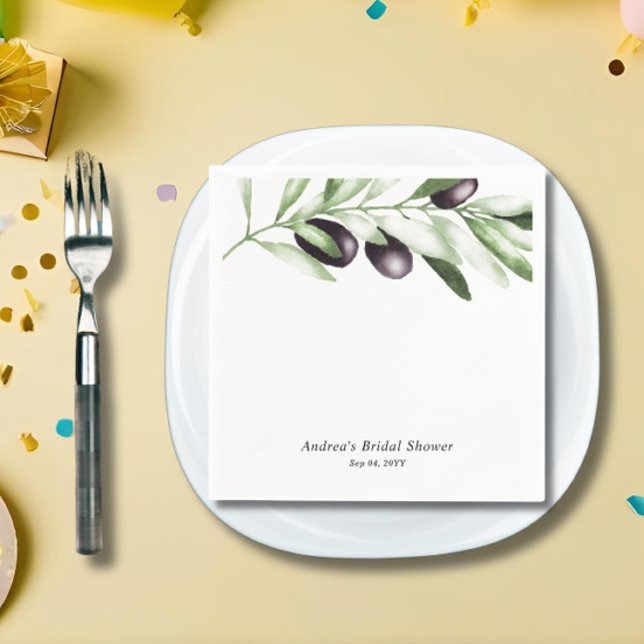 Olive Branch Bridal Shower  Napkins (Creator Uploaded)