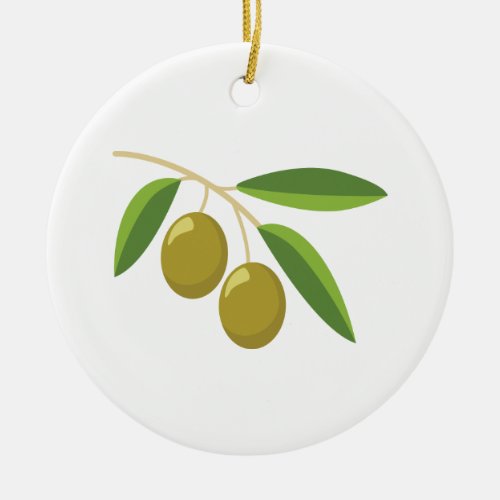 Olive Branch Ceramic Ornament