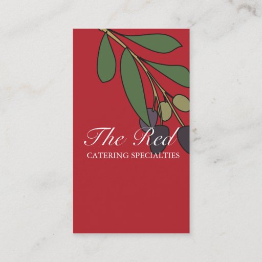 Customizable olive branch chef catering business card, The R...