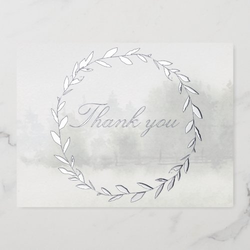 Olive Branch Chuppah Forest Wedding Thank You Card