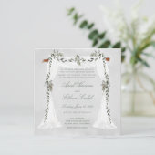 Olive Branch Chuppah Wedding Invitation (Standing Front)