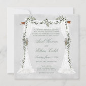 Olive Branch Chuppah Wedding Invitation (Front)