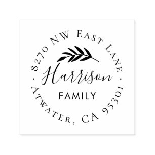 Olive Branch Circle Address Stamp