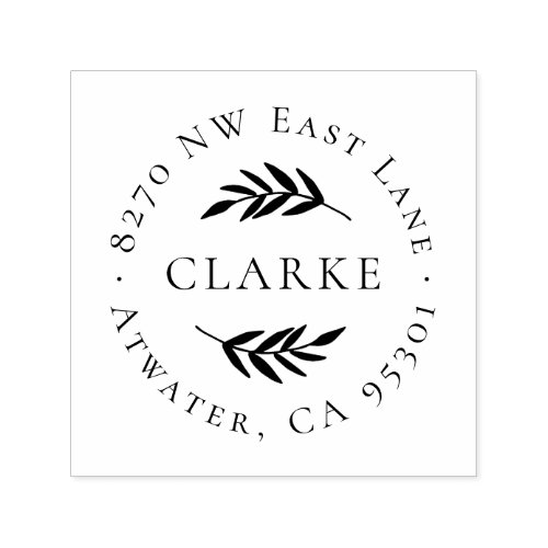 Olive Branch Circle Address Stamp