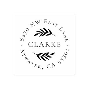 Olive Branch Circle Address Stamp