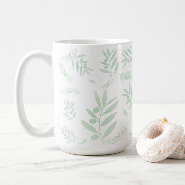 Olive Branch Coffee Mug · Natural Mediterranean  (With Donut)