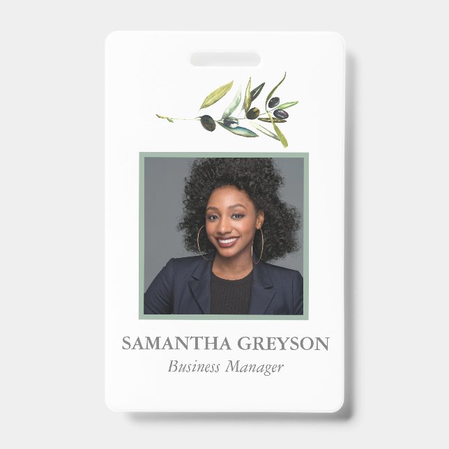 Olive Branch Custom Badges with Photo (Front)