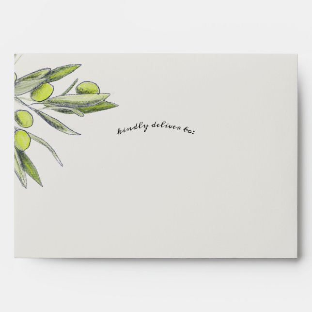 Olive Branch Envelope with Custom Return Address (Front)