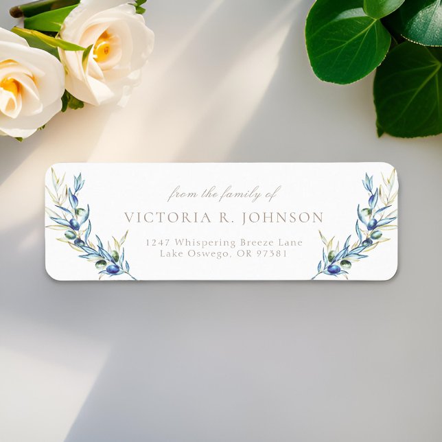 Olive Branch Family Funeral Return Address Label (Creator Uploaded)