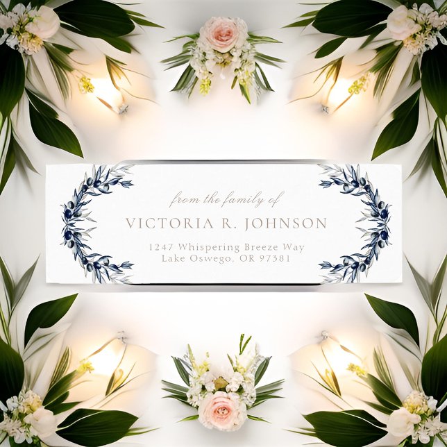 Olive Branch Family Funeral Return Address Label (Creator Uploaded)