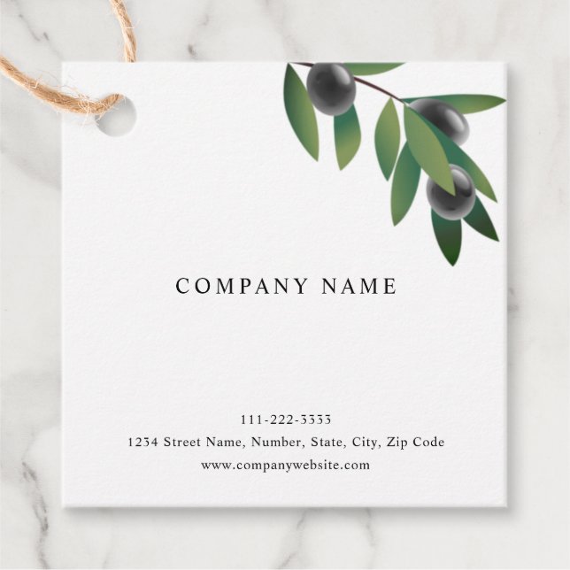 Olive Branch Favor Tags (Front)