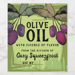 Olive branch flavored olive oil home canning label