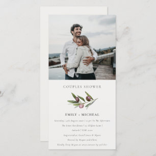 Olive Branch Foliage Couples Shower Photo Card