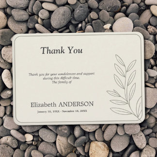 Olive Branch - Funeral Thank You Card