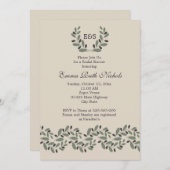 Olive branch garland wedding bridal shower invitation (Front/Back)