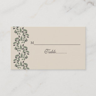 Olive branch garland wedding place card