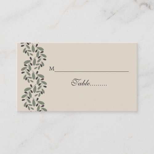 Olive branch garland wedding place card business card templates