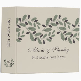 Olive branch garland wedding planner 3 ring binder