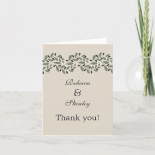 Olive branch garland wedding Thank You photo