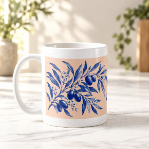 Olive Branch Hours Cobalt Botanical Mug
