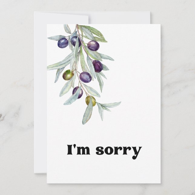 Olive Branch I'm Sorry Apology Note Card (Front)