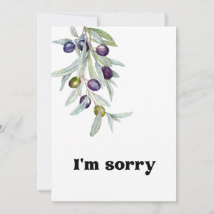 Olive Branch I'm Sorry Apology Note Card
