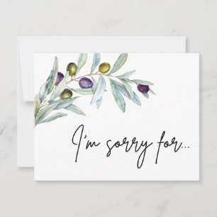 Olive Branch I'm Sorry Handwrite the Apology Note Card