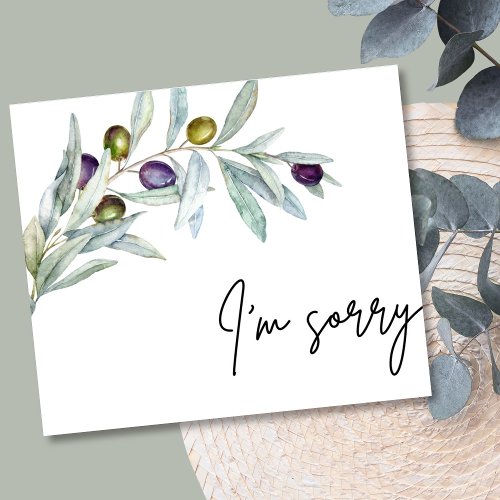 Olive Branch Im Sorry Type the Apology Card