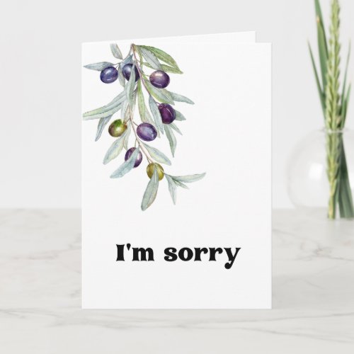 Olive Branch Im Sorry Typed Message Apology Card