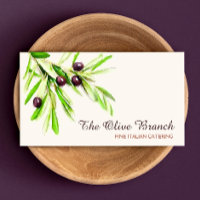 Olive Branch Italian or Greek Catering Chef 2 Business Card