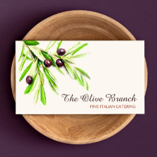 Olive Branch Italian or Greek Catering Chef 2 Business Card