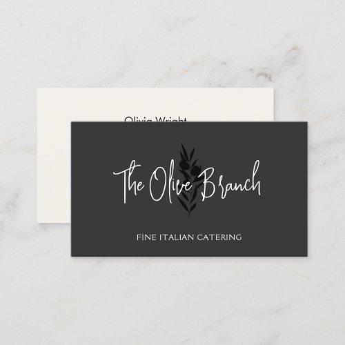  Olive Branch Italian or Greek Catering Chef   Bus Business Card