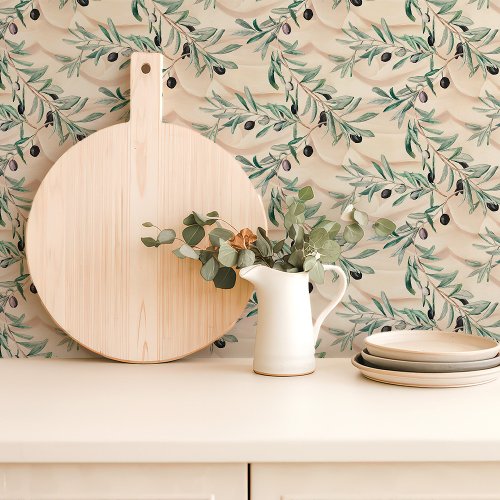 Olive Branch Kitchen Wallpaper