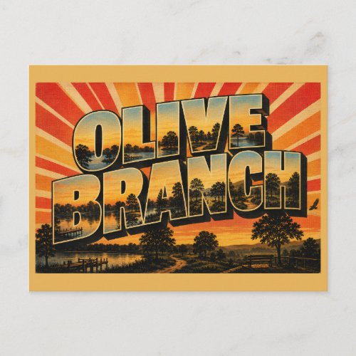 Olive Branch Mississippi Lakes Nature Trails Art Postcard