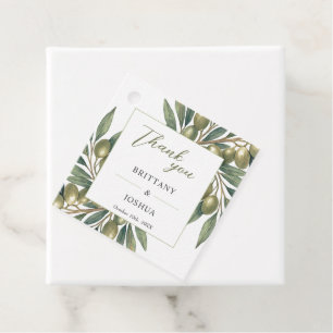 Olive Branch Modern Mediterranean Wedding  Favor Tags