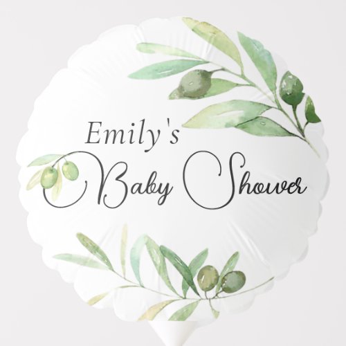 Olive branch Modern minimalist baby shower  Balloon