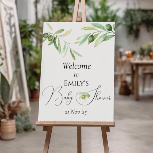 Olive branch Modern minimalist baby shower  Foam Board