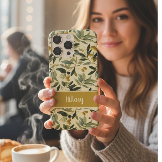 Olive Branch Monogram Name  Case-Mate iPhone Case (Creator Uploaded)