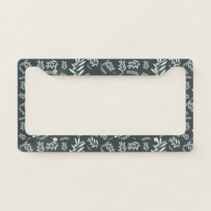 Olive Branch Pattern License Plate Frame – Natural