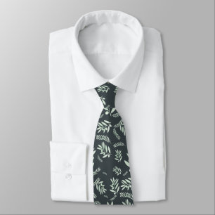 Olive Branch Pattern Tie Botanical Nature